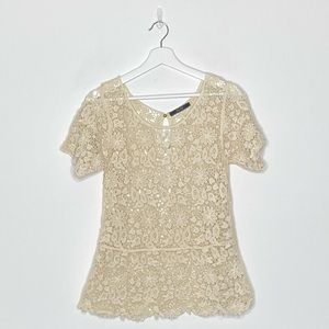 DULCIE | Crochet Peplum Top | S